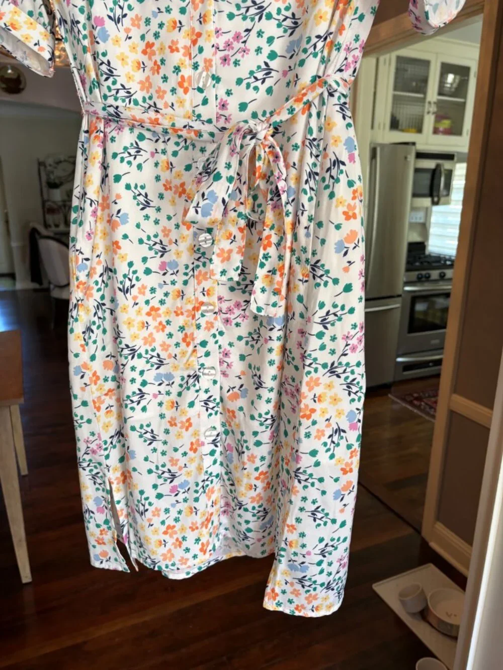 NWOT Summersalt White Floral Belted Shirt Dress. Size M - Picture 7 of 15